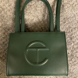 Telfar small shopping bag in dark olive